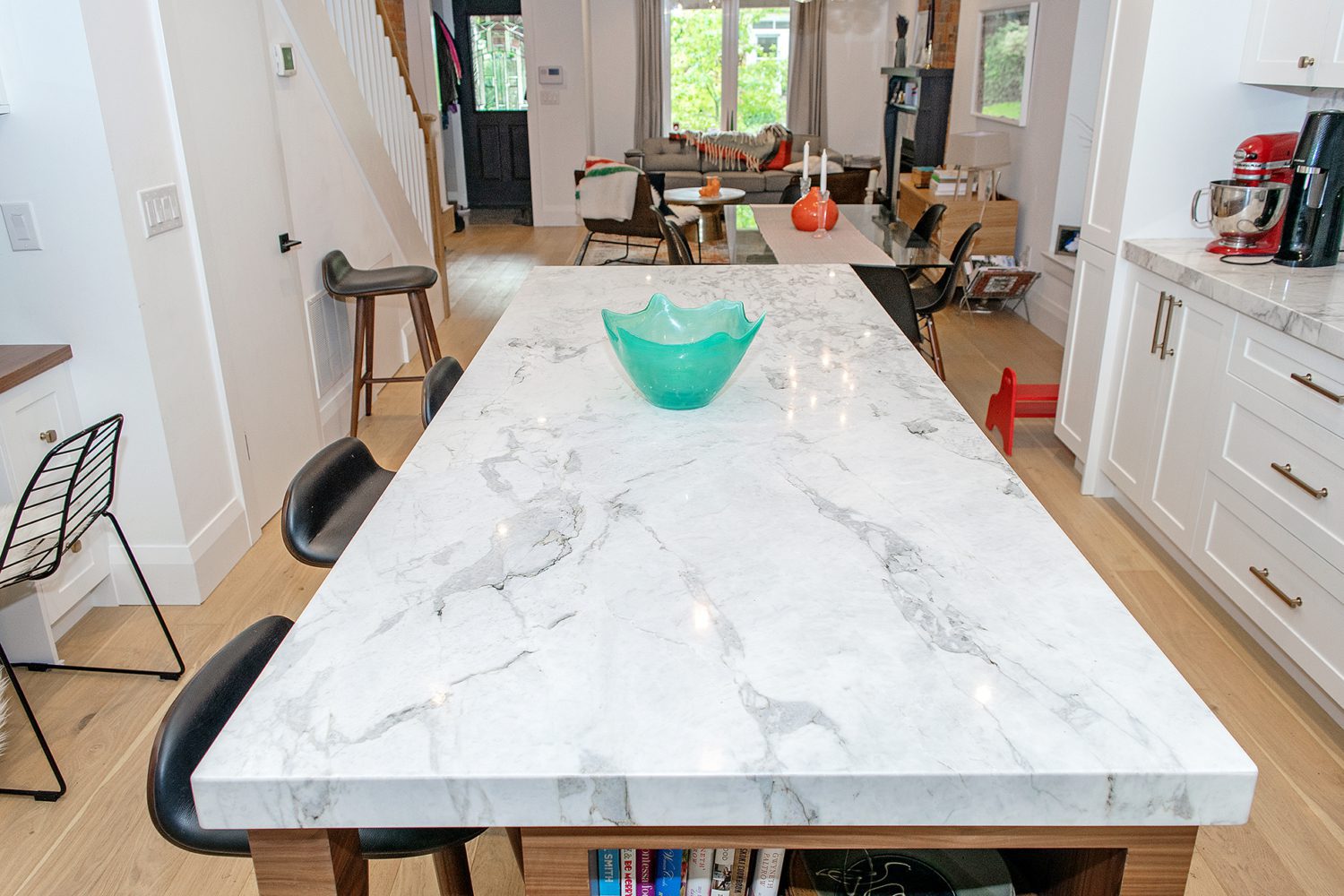 Roncesvalles Toronto Full Home Renovation, Kitchen marble countertop