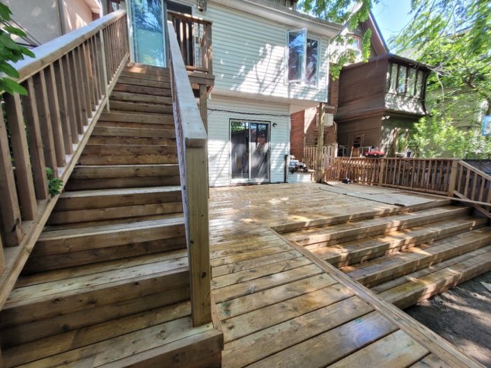 Toronto backyard deck renovation and staircase