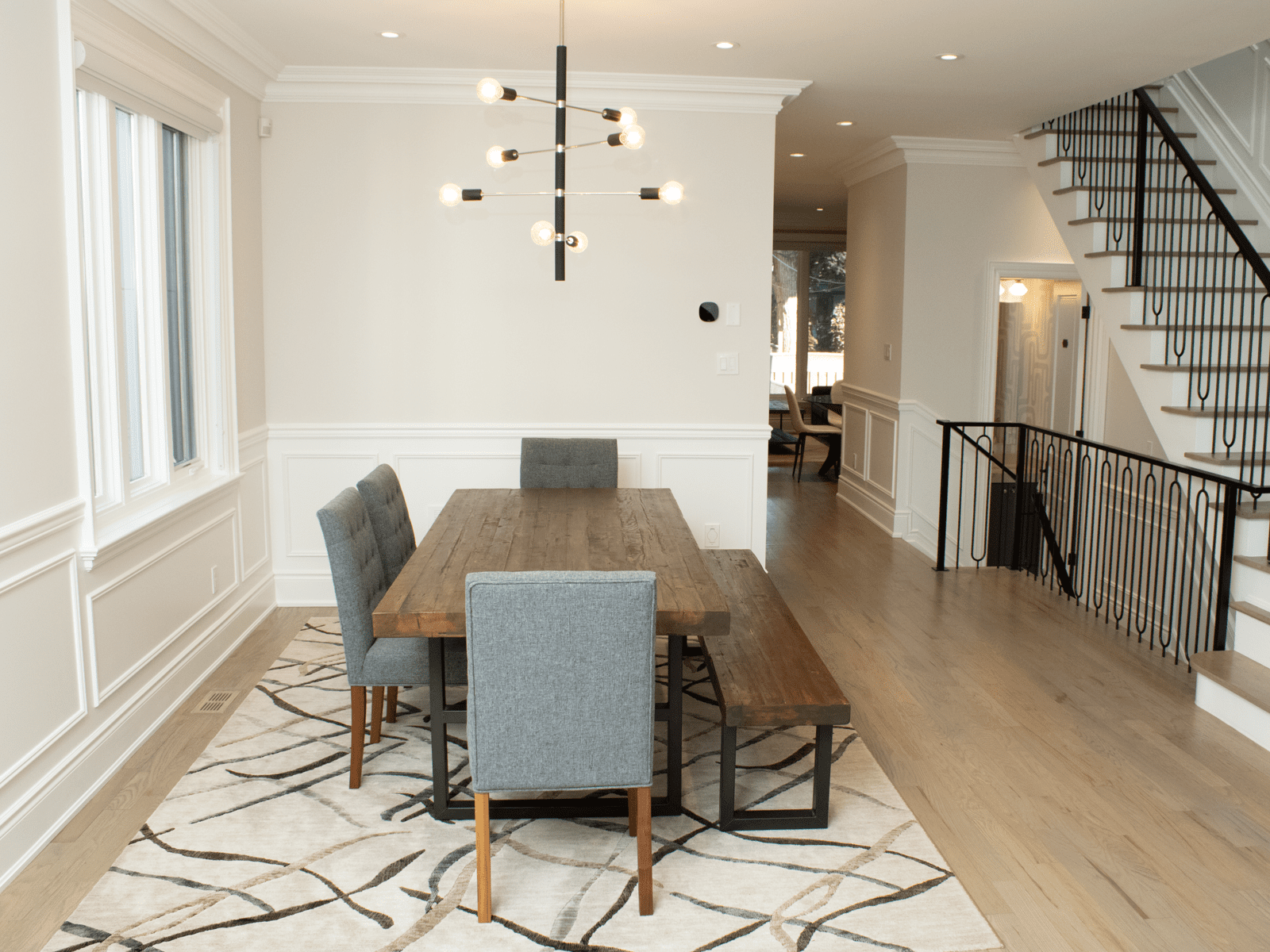 Toronto major home renovation, dinning room and stairs